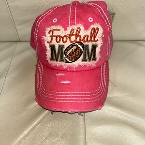 KBETHOS Pink Football Mom Distressed Cap
